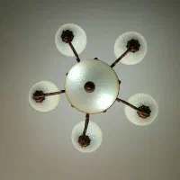 ۲عدد لوستر فلزی حبابی ۵شاخه|لوستر و چراغ آویز|اصفهان, همدانیان|دیوار