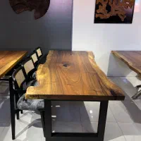 میز نهارخوری ۴ ۶ ۸ ۱۰ نفره چوبی اسلب روستیک / 012