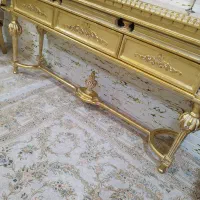 کنسول آنتیک میز چوب راش ورق طلا|بوفه، ویترین، کنسول|بوکان, |دیوار