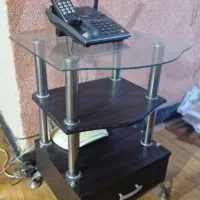 میز تلفن کشو دار  کاملا سالم سه طبقه+یک کشو