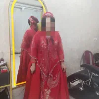 لباس ترکی مهره دوزی کاملا دست ساز رنگ قرمز|لباس|دهرم, |دیوار