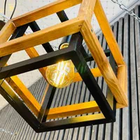 آویز چوبی تک شعله مدرن، خاص و چشم نواز|لوستر و چراغ آویز|شهر بابک, |دیوار