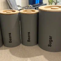 سرویس جا حبوباتی و قند و شکر و برنج و سطل اشغال