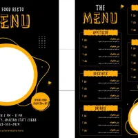 طراحی کارت ویزیت سربرگ منو رستوران