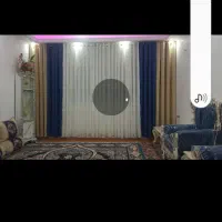 دوعدد شال پرده آبی کاربنی