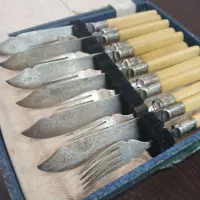 ست چاقو چنگال نوربلین انگلیس 100 ساله
