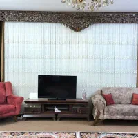 پرده حریر با والن