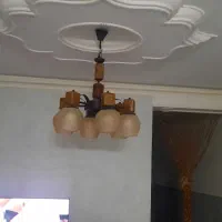 لوستر چوبی فلزی ۶ شاخه  ۲ عدد جفت