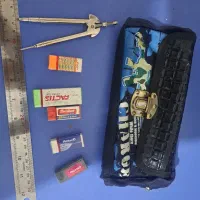 لوازم تحریر جامدادی پرگار پاکن خط کش