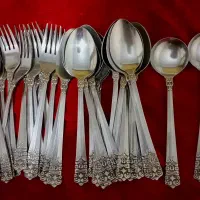 قاشق چنگال گل نرگسی عتیقه کلکسیونی