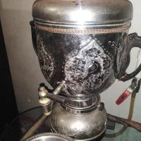 سماور گازی جنس برنج لعاب استیل و قلمزنی