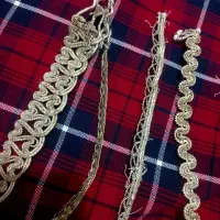 فروش  ترمه عتیقه یراق باریک نقره بسیار سلامت