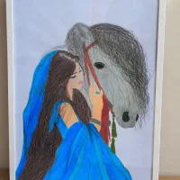 تابلو دختر و اسب مناسب اتاق