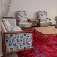 مبل فرانسوی چوب راش گرج و پارچه مخمل سفارشی