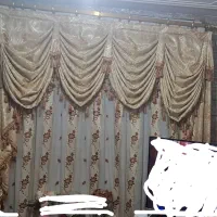 دو عدد پرده همراه والون بدون میله پرده|پرده، رانر، رومیزی|لاهیجان, لیالستان|دیوار