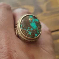 انگشتر فیروزه با رکاب طلاروس