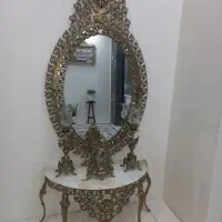 اینه کنسول برنز و ساعت و شمعدان.ساعت و میز برنز|بوفه، ویترین، کنسول|اسلام‌شهر, شهرک مهدیه|دیوار