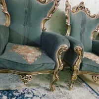مبل استیل 9نفره +یک عدد شزلون+یک عدد ویترین|مبلمان خانگی و میز عسلی|کرج, شهرک ولیعصر|دیوار