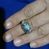 انگشتر نقره الماس موزونایت رکاب دستساز