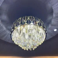 دو عدد لوستر سه بعدی طلایی سایز 55|لوستر و چراغ آویز|رشت, معلم|دیوار