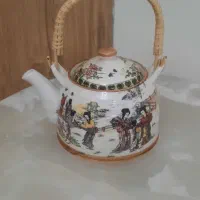 قوری سرامیکی دسته حصیری