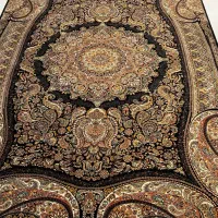 فرش ماشینی اعیان ۱۰۰۰ شانه زمینه مشکی