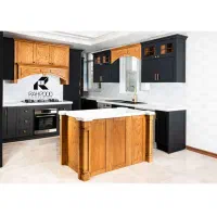 کابینت رنگی مشکی با گردویی