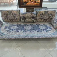 پشتی شاه نشین ۷تیکه قابل شستشو با پارچه ترمه