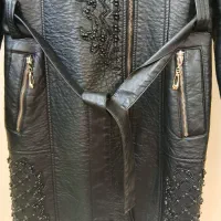 کت چرم زنانه نگین کاری|لباس|داران, |دیوار