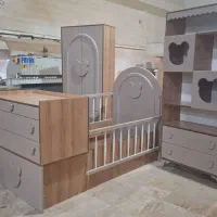 نفتی خرسی سه تیکه سیسمونی سرویس چوب نوزاد