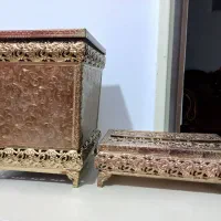 جا دستمال کاغذی و سطل طلایی سالم قیمت 420هزار