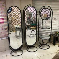 آیینه قدی ایستاده گردون چرخشی پایه دار استیل طلایی