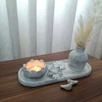 دکوری سنگ مصنوعی و اردوخوری و جا شمع و عود ....|ظروف سرو و پذیرایی|تاکستان, |دیوار