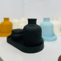 « ست جا‌شمعی و گلدون و سینی کوچیک»