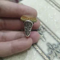 انگشتر نقره عقیق خطی