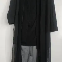مانتو حریر مشکی مجلسی و سبک سایز ۴۶