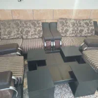 مبل چرم تمیز شیک ۷ نفره