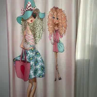 پرده اتاق خواب همراه با میله پرده ها