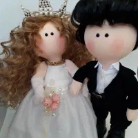 عروسک عروس و داماد دکوری|صنایع دستی و سایر لوازم تزئینی|مبارکه, |دیوار