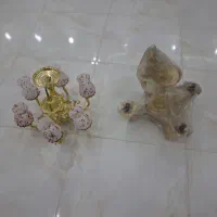 دو عدد لوستر فلزی با آبکاری طلا