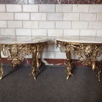 میز برنز ۳تایی با رویه سنگ مرمر