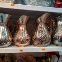 انواع پارچ و لیوان مسی جام مسی و قممه مسی