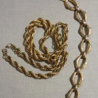 گردنبند طنابی و دستبند ایتالیایی بدل طرح طلا