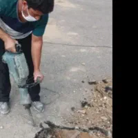 تخریب بتن جای پی حیات کندن چاله کدن سرامیک