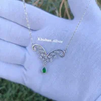 گردنبند نقره جواهری مدل شاخ گوزن