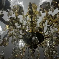 لوستر چوبی پنچ شعله و لوستر ۱۲شعله جنس برنج
