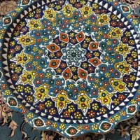 سینی گرد مینا کاری شده