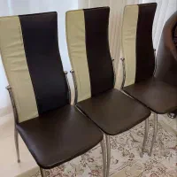 3 عدد صندلی پایه استیل مناسب میز غذاخوری|میز و صندلی غذاخوری|آمل, |دیوار