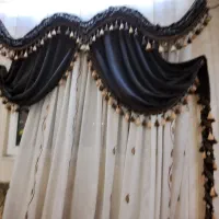 پرده کرم قهوه ای