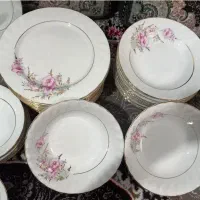 سرویس چینی صادراتی اسپیدار با گل زیبا عروس نو ۸۰ د